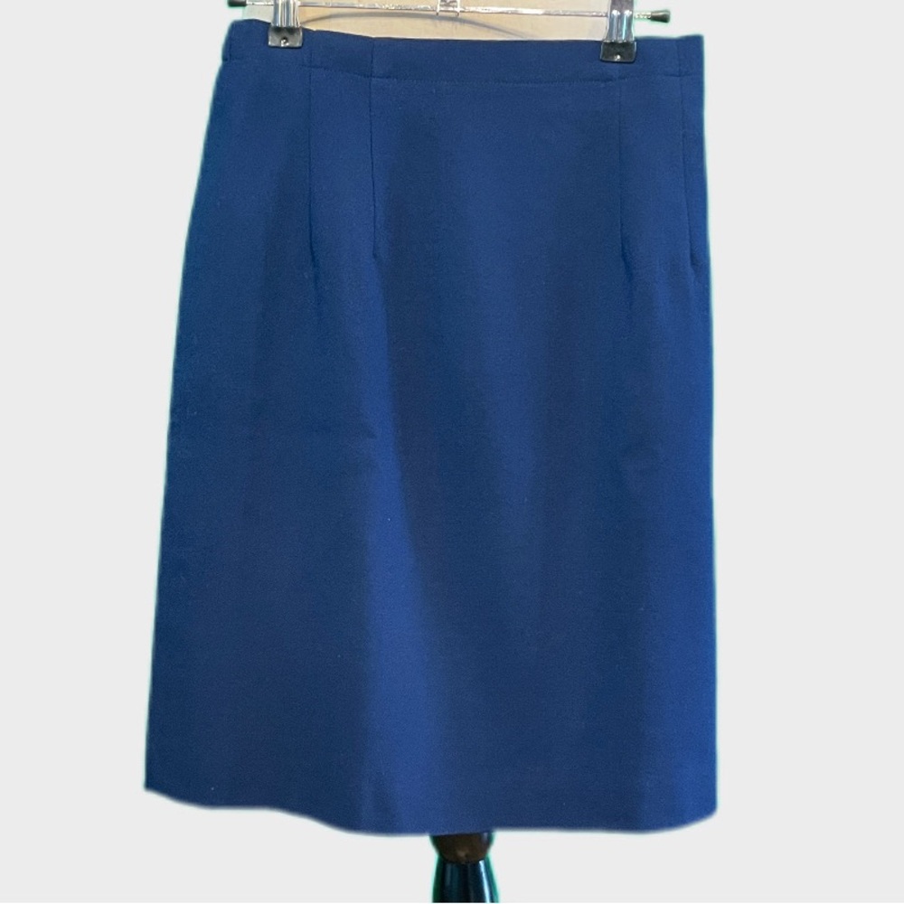 Vintage Talbots Petite 4P Wool Wide Mock Neck Navy Suit 21” Skirt Like New 🇺🇸 - Picture 6 of 16